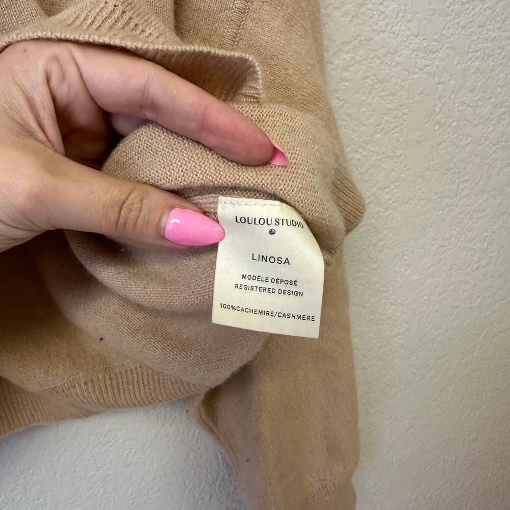 LouLou studios linosa beige cashmere slouchy hoodie - Picture 7 of 11